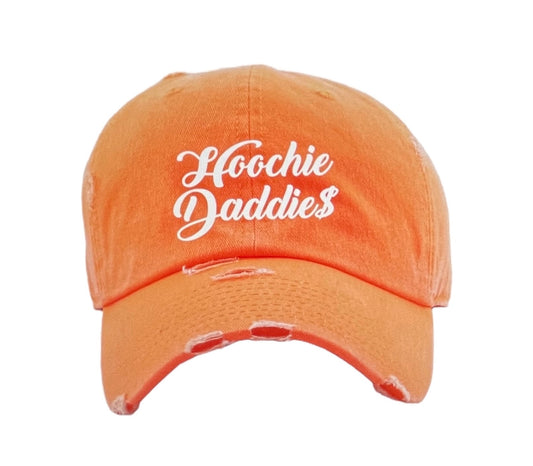 A Hoochie Daddies Hat Orange w/ White Lettering
