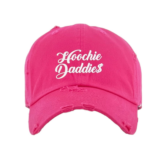 A Hoochie Daddies Hat Pink w/ White Lettering
