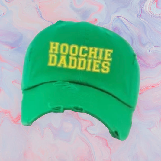A Hoochie Daddies Hat Yellow Font